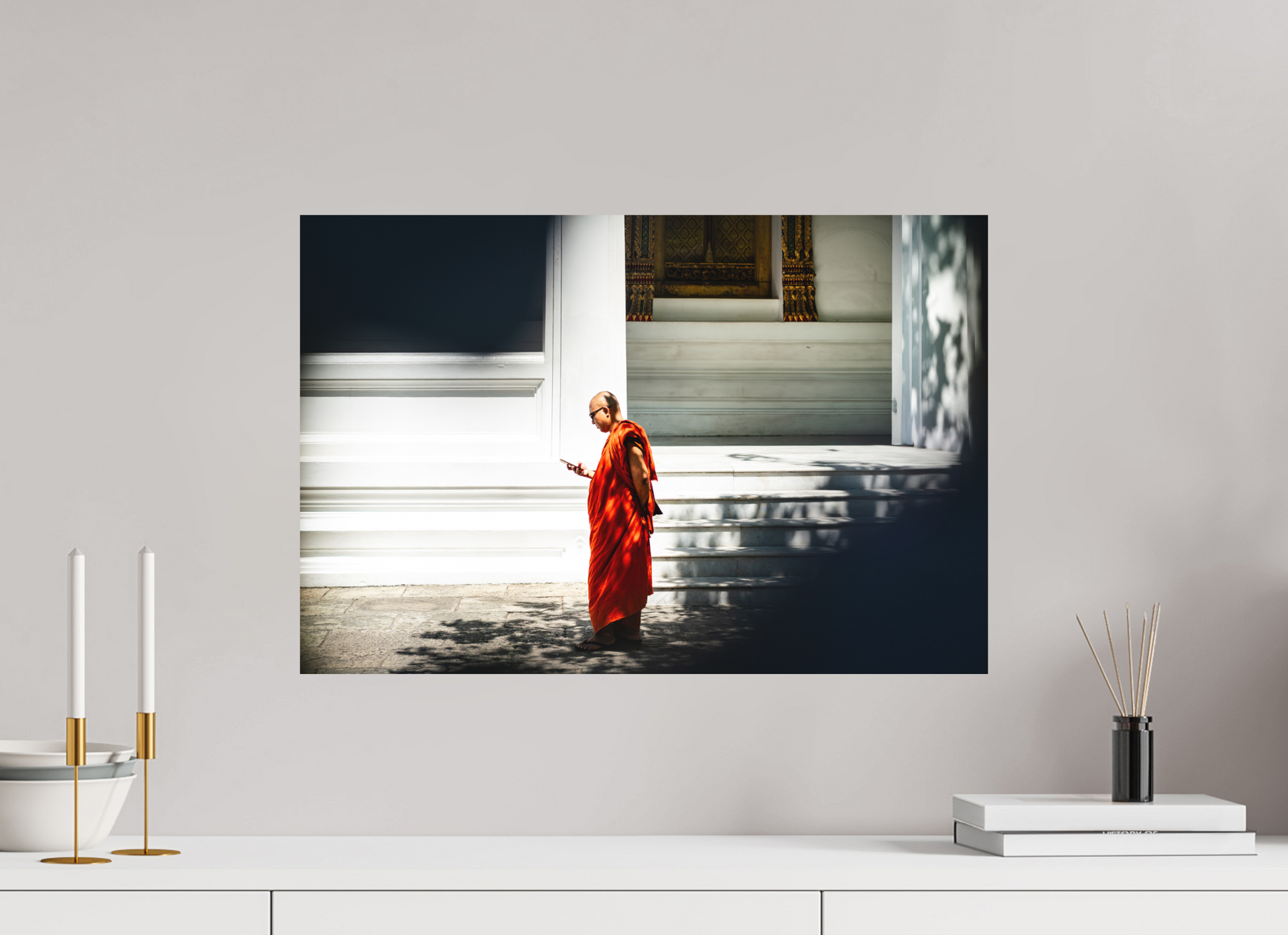 60 x 40 cm, FineArt Color Print on Aluminium Backing Unframed Scroll and silence