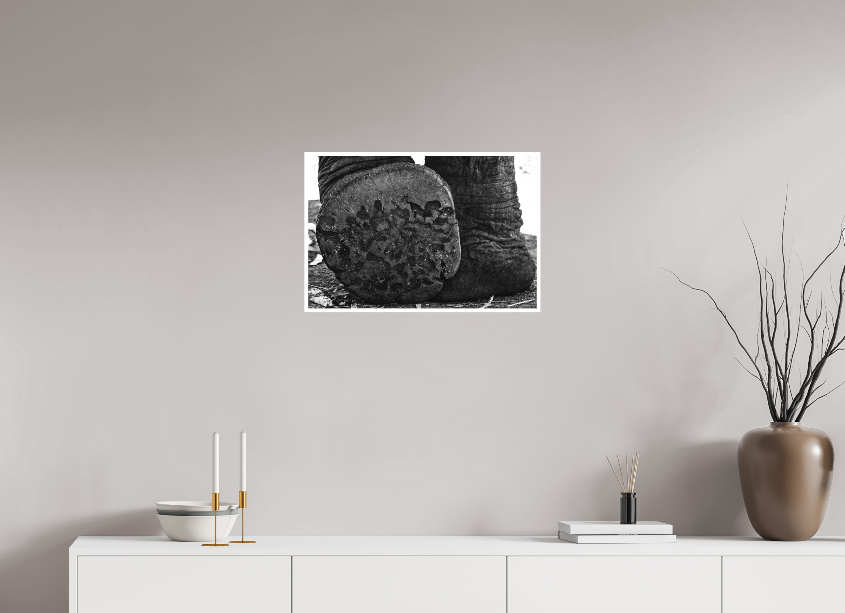 60 x 40 cm, Fine Art B&W 1cm bord Imprint of time