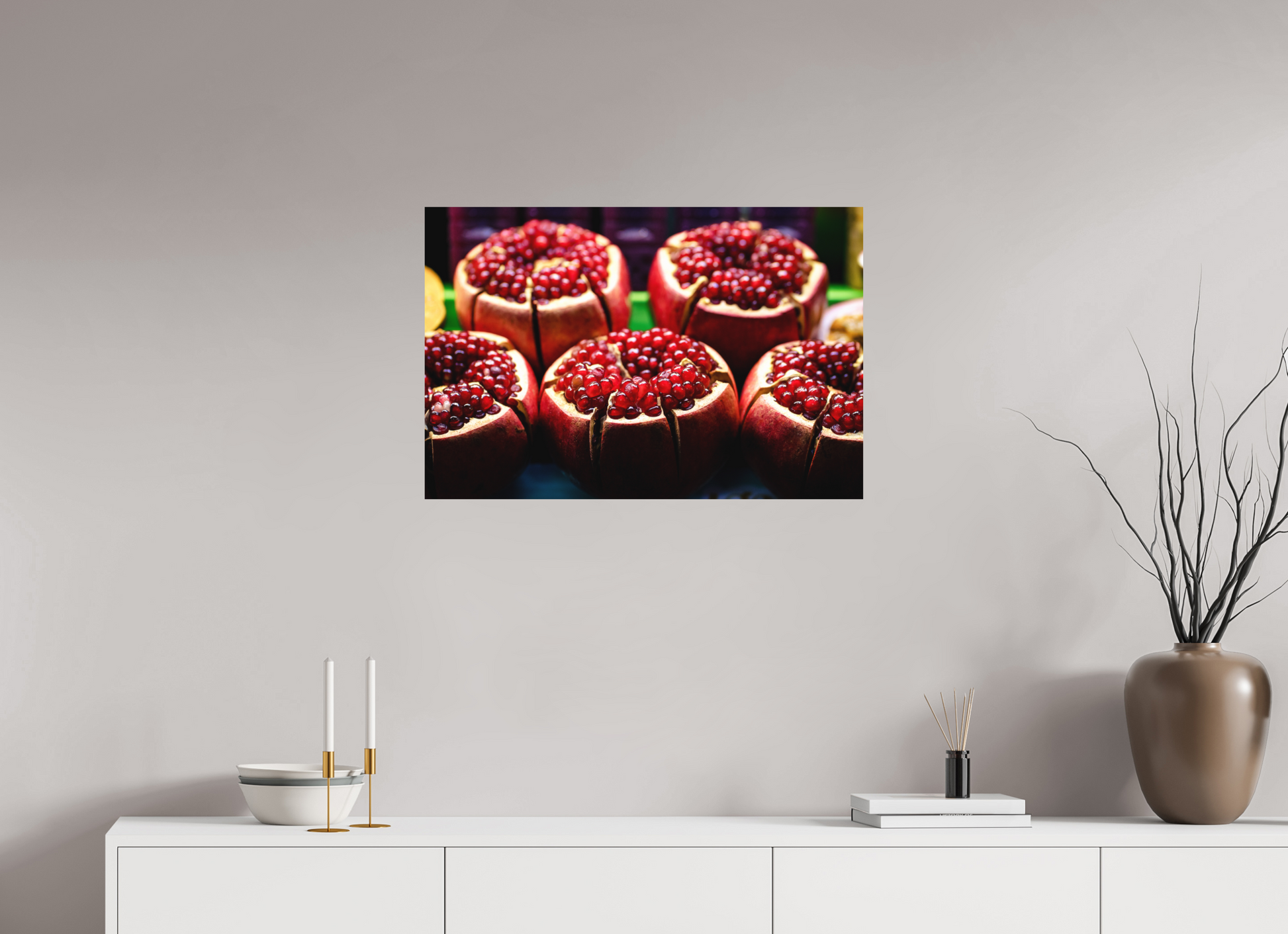 75 x 50 cm, FineArt Color Print on Aluminium Backing Unframed Red fruit