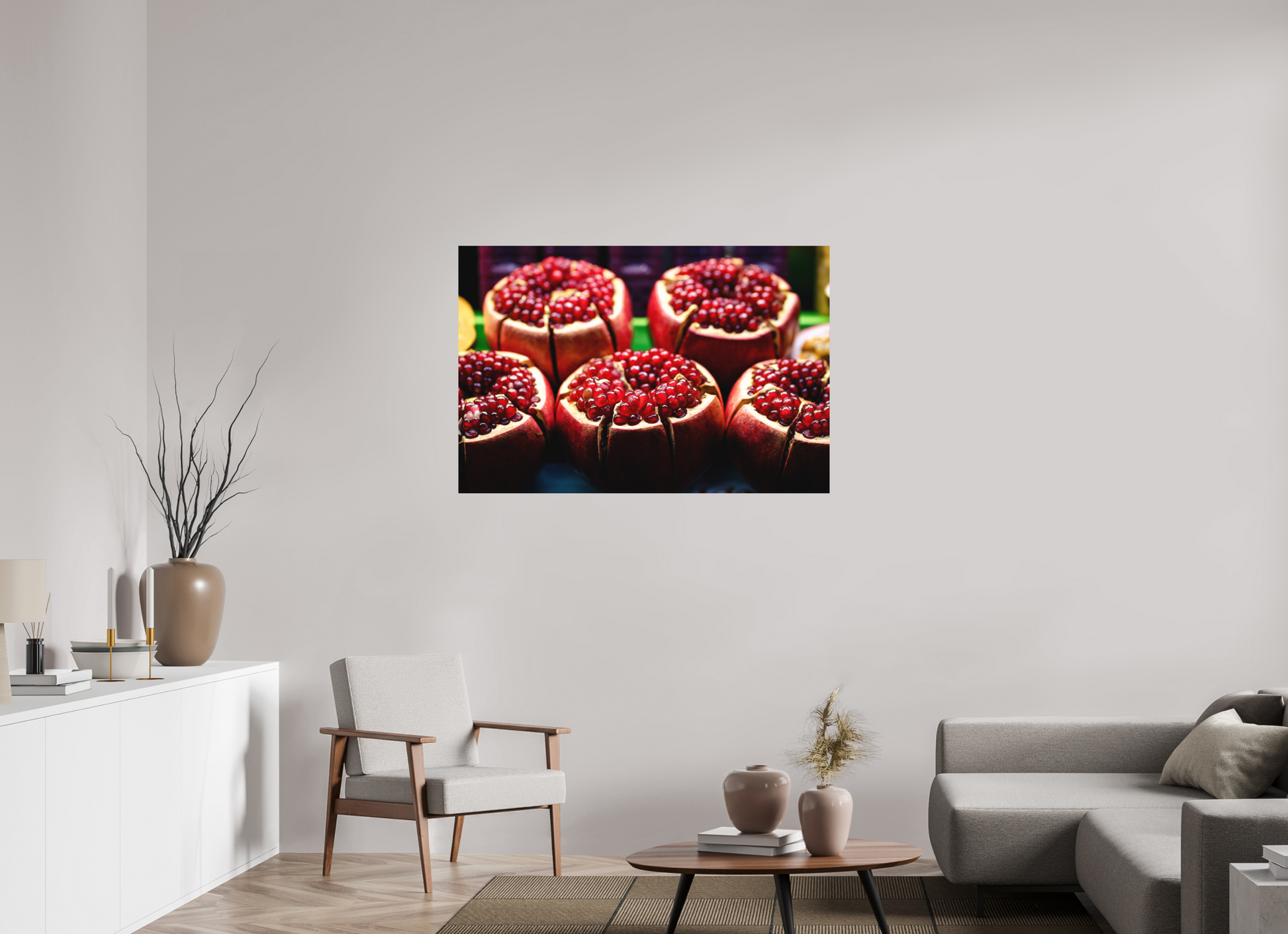 120 x 80 cm, FineArt Color Print on Aluminium Backing Unframed Red fruit