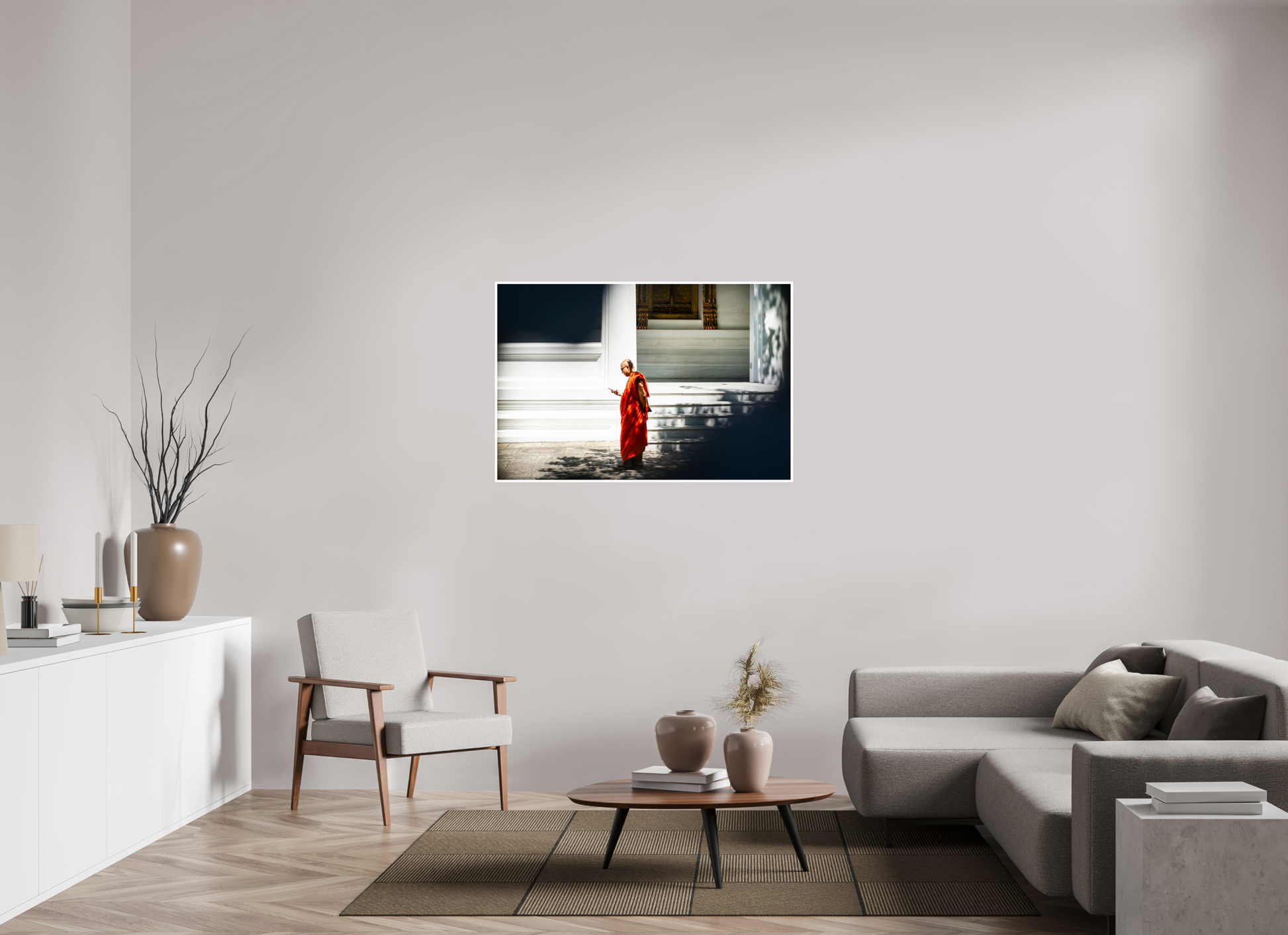 120 x 80 cm, Fine Art Color 1cm bord Scroll and silence