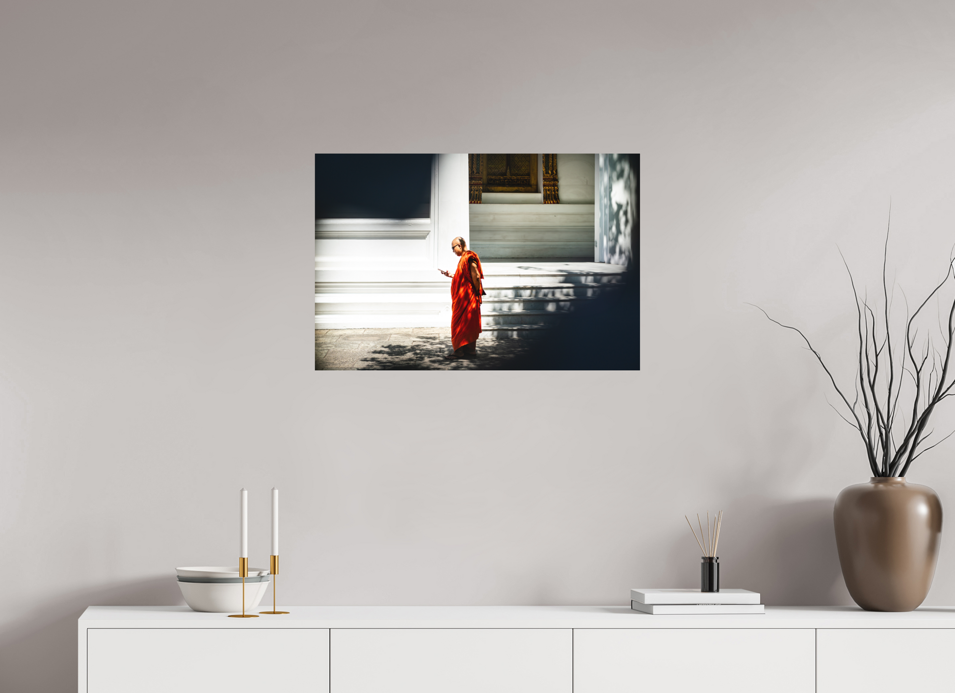 75 x 50 cm, FineArt Color Print on Aluminium Backing Unframed Scroll and silence