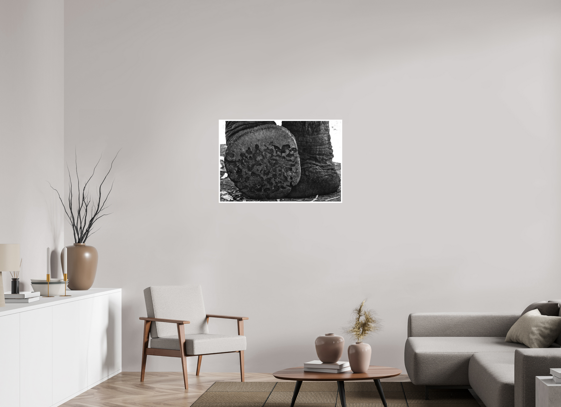 90 x 60 cm, Fine Art B&W 1cm bord Imprint of time