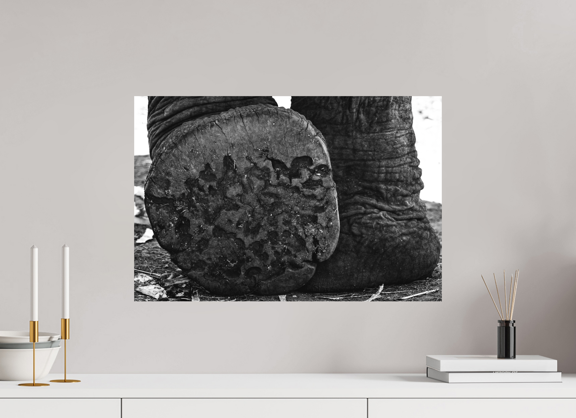60 x 40 cm, FineArt B&W Print on Aluminium Backing Unframed Imprint of time