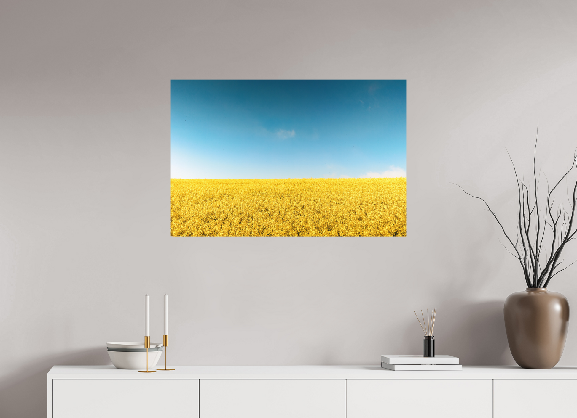 90 x 60 cm, FineArt Color Print on Aluminium Backing Unframed Golden silence