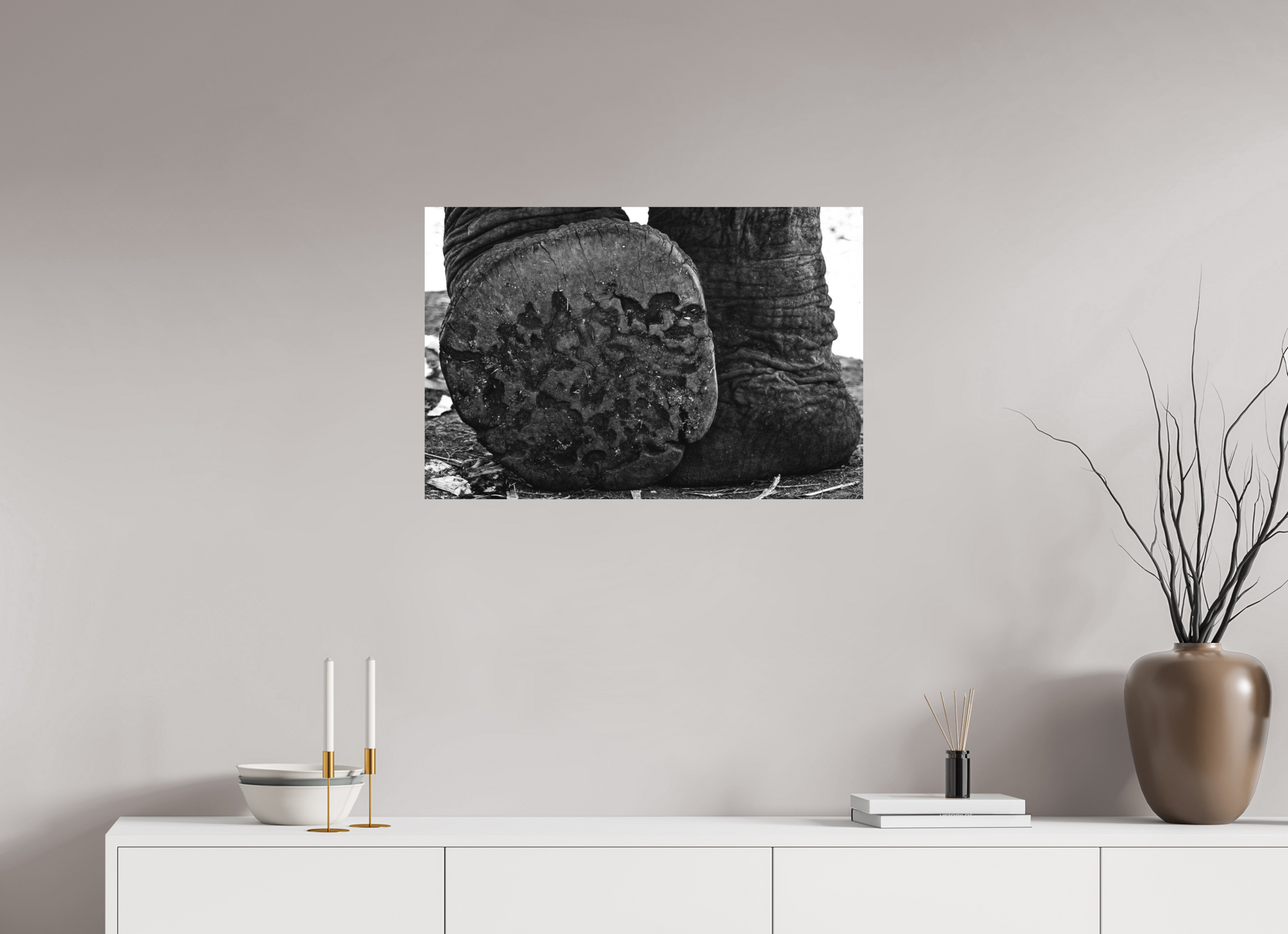 75 x 50 cm, FineArt B&W Print on Aluminium Backing Unframed Imprint of time