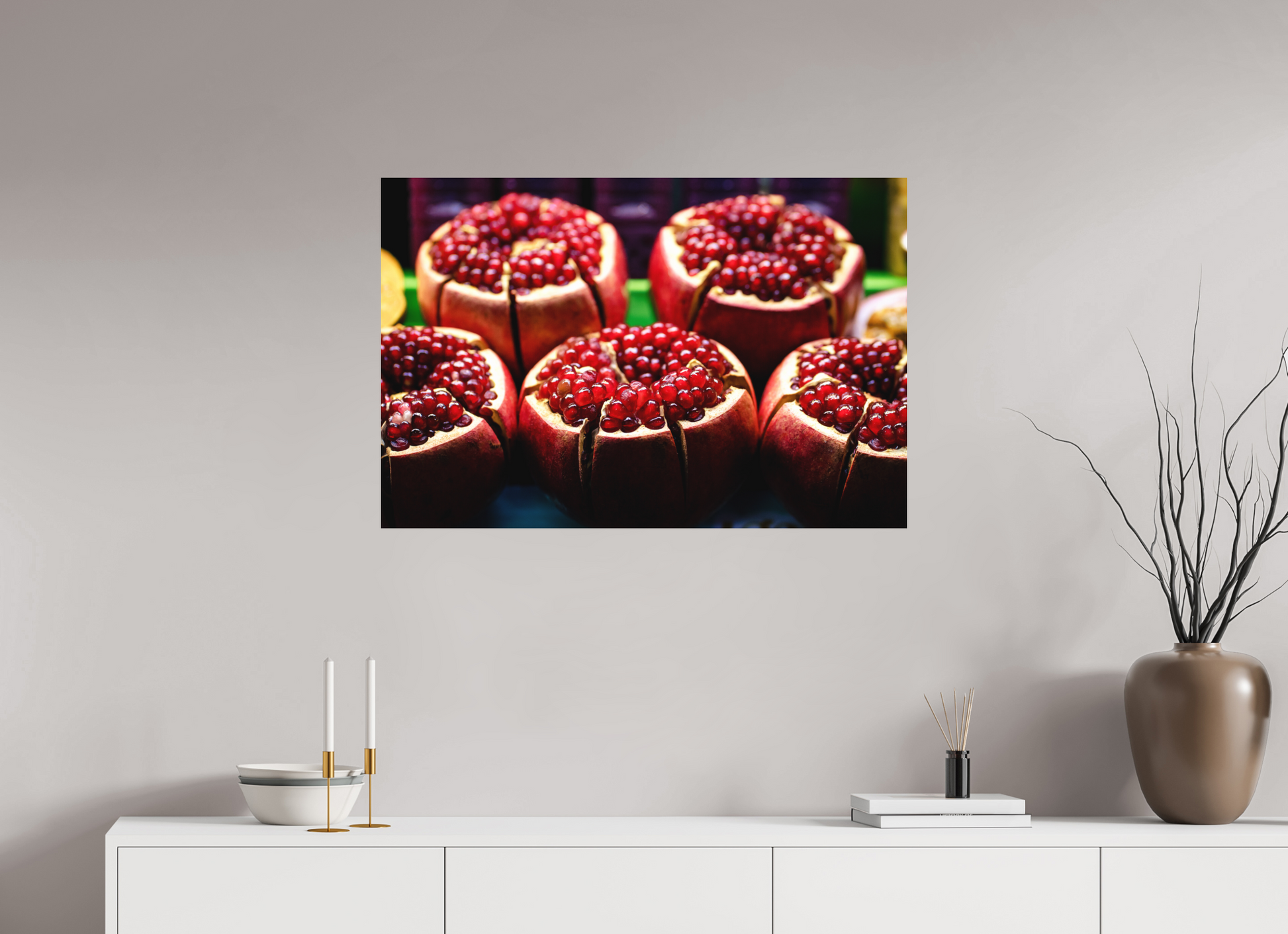 90 x 60 cm, FineArt Color Print on Aluminium Backing Unframed Red fruit