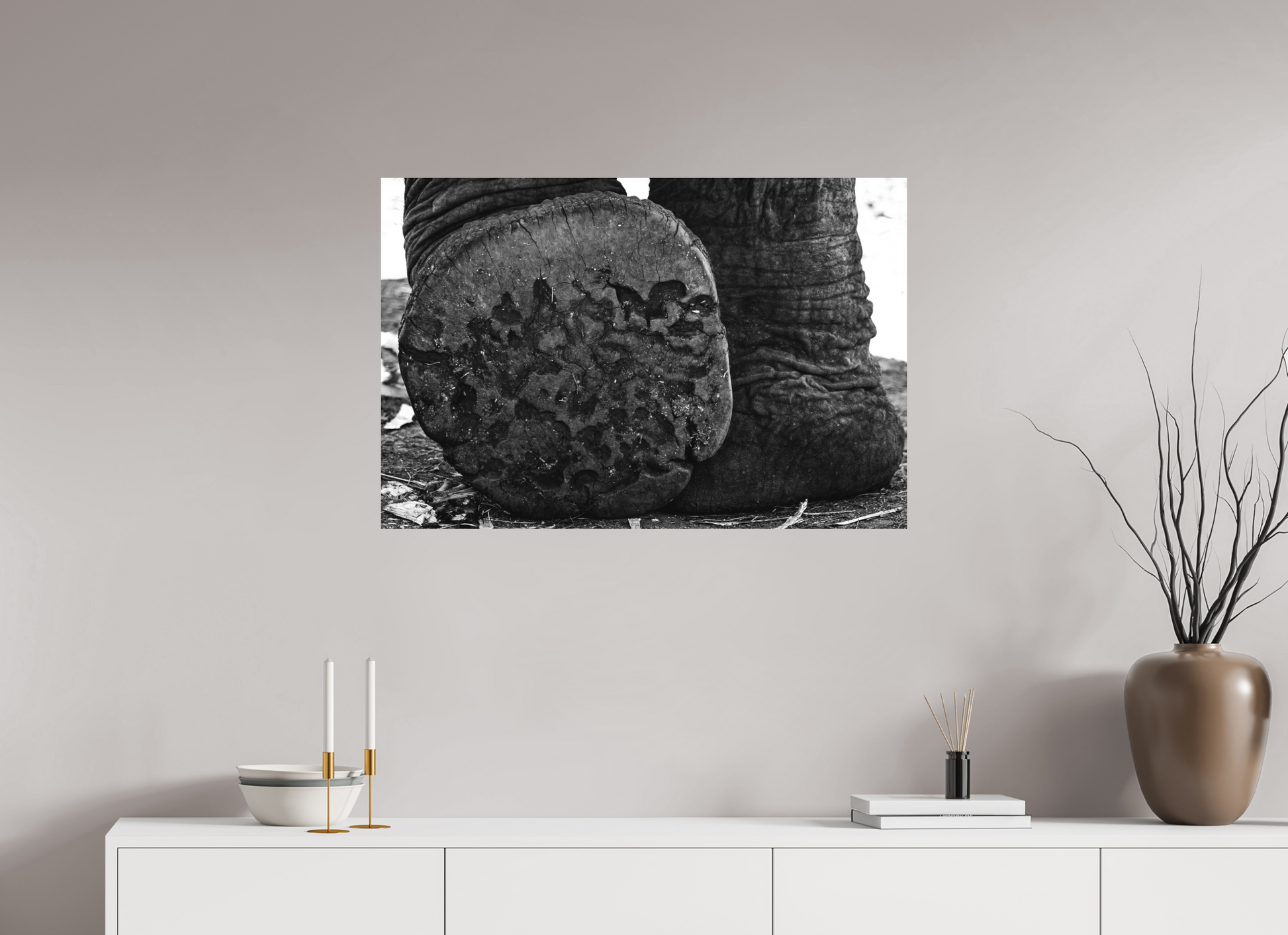 90 x 60 cm, FineArt B&W Print on Aluminium Backing Unframed Imprint of time