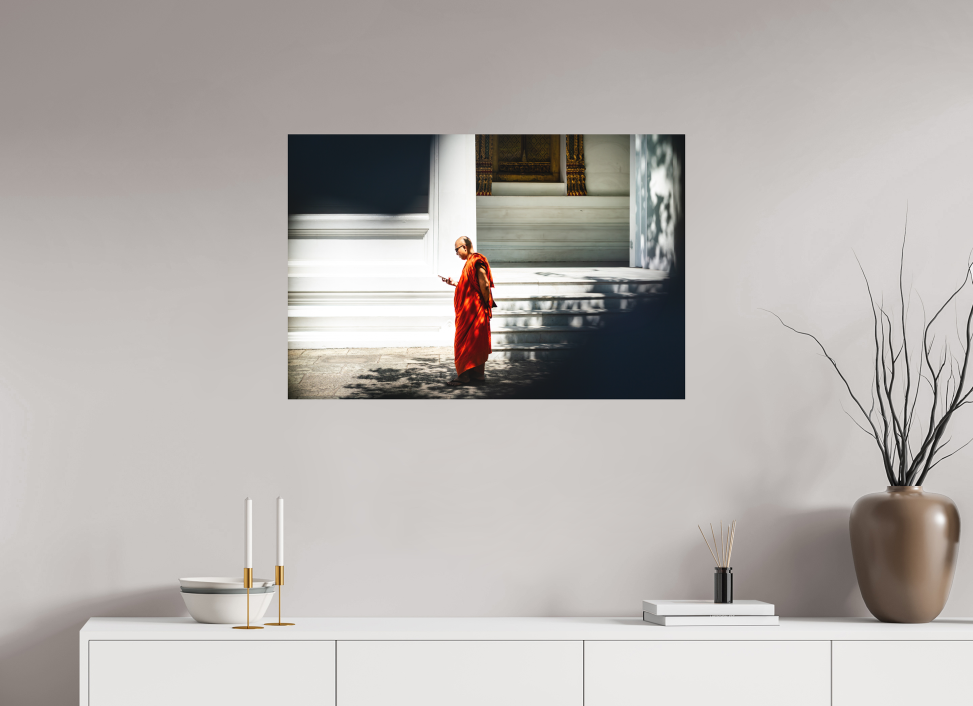 90 x 60 cm, FineArt Color Print on Aluminium Backing Unframed Scroll and silence