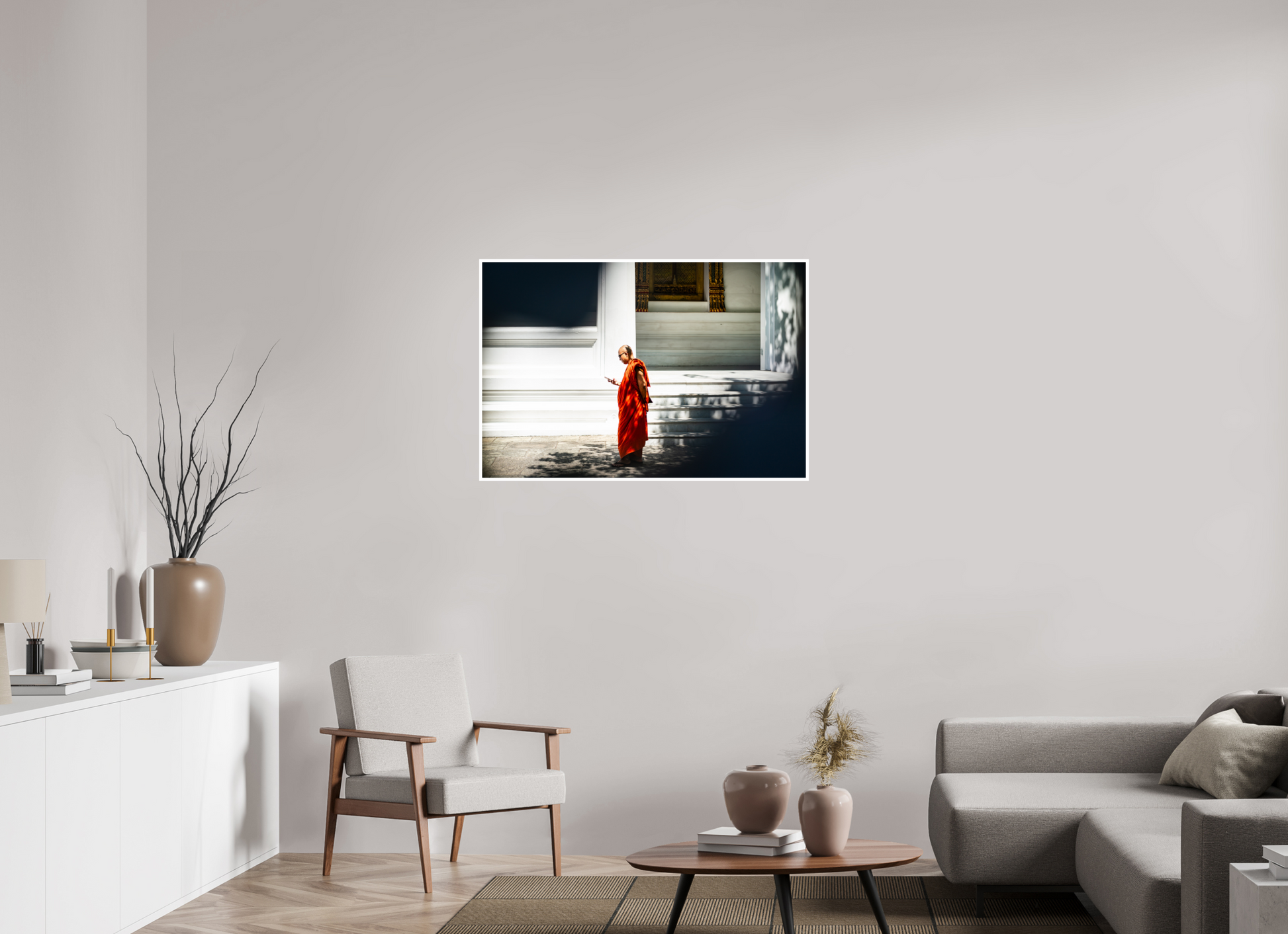 105 x 70 cm, Fine Art Color 1cm bord Scroll and silence