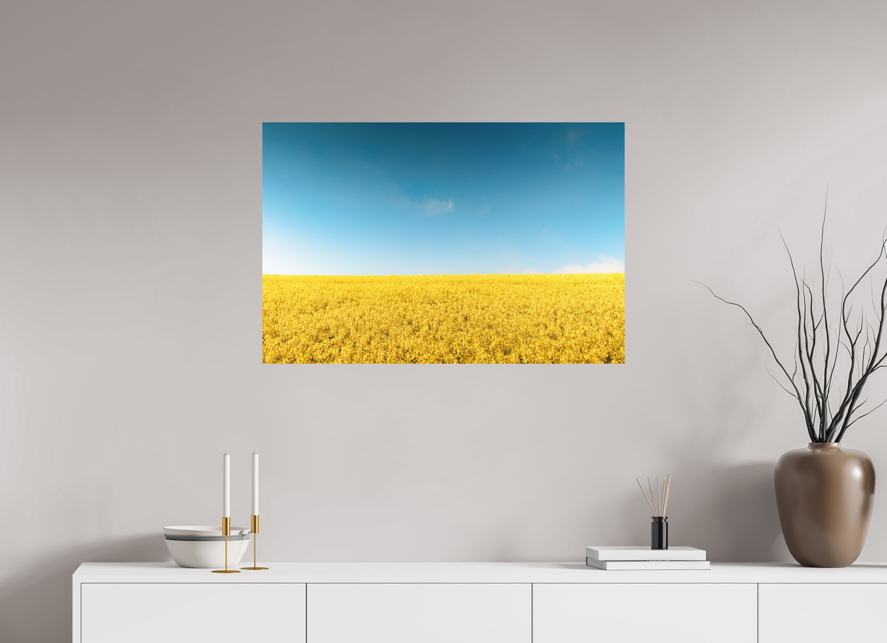 90 x 60 cm, FineArt Color Print on Aluminium Backing Unframed Golden silence